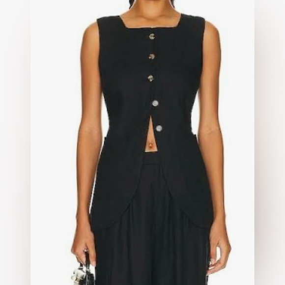 Posse Black Button-Up Vest - Picture 3 of 5